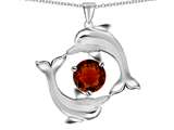 Original Star K™ Round 6mm Genuine Garnet Dolphin Pendant