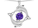 Original Star K™ Round Genuine Amethyst Dolphin Pendant