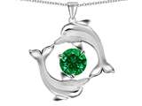 Original Star K™ Round 6mm Simulated Emerald Dolphin Pendant