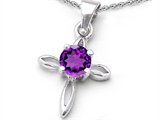 Original Star K™ Round Genuine Amethyst Cross Pendant