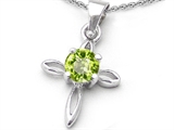 Original Star K™ Round Genuine Peridot Cross Pendant