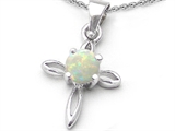 Original Star K™ Round Created Opal Cross Pendant