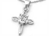 Original Star K™ Round Genuine White Topaz Cross Pendant