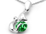 Original Star K™ Round 6mm Simulated Emerald Cat Pendant