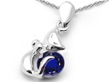 Original Star K™ Round 6mm Created Sapphire Cat Pendant