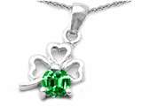 Celtic Love by Kelly Round Simulated Emerald Lucky Clover Pendant