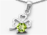 Celtic Love by Kelly Round Genuine Peridot Lucky Clover Pendant