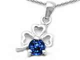 Celtic Love by Kelly Round Created Sapphire Lucky Clover Pendant