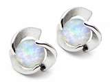 Original Star K™ Round Created Opal Flower Earring Studs