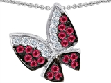 Original Star K™ Butterfly with Genuine Ruby and Diamond Pendant