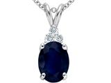 Tommaso Design™ Genuine Sapphire and Diamond Pendant