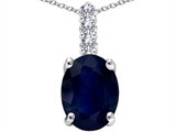 Tommaso Design™ Genuine Sapphire and Diamond Pendant