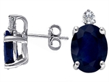 Tommaso Design™ Genuine Sapphire and Diamond Earring Studs
