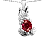Original Star K™ Bunny Of Love Pendant With Oval 10x8 Created Ruby