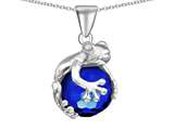 Original Star K™ Frog Pendant With 10mm Simulated Sapphire Ball