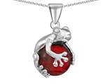 Original Star K™ Frog Pendant With 10mm Simulated Ruby Ball