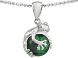 Original Star K™ Frog Pendant with 10mm Simulated Emerald Ball