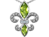 Original Star K™ Genuine Peridot Fleur De Lis Pendant