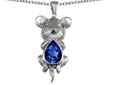 Original Star K™ Large Mouse Pendant With 11x9 Pear Shape Created Sapphire