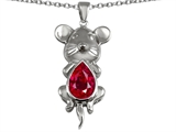 Original Star K™ Large Mouse Pendant With 11x9 Pear Shape Created Ruby
