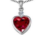 Original Star K™ Heart Shape 10mm Created Ruby Heart Pendant
