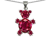 Original Star K™ Bear Pendant With Round Created Ruby