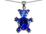 Original Star K™ Bear Pendant With Round Created Sapphire