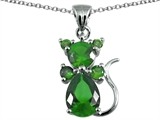 Original Star K™ Cat Pendant With Simulated Emerald