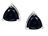 Original Star K™ Trillion 7mm GENUINE Sapphire Earring Studs