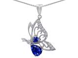 Original Star K™ Butterfly Pendant With Pear Shape Lab Created Sapphire