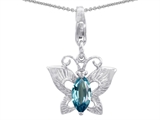 Original Star K™ Butterfly Pendant Made with Simulated Aquamarine