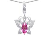 Original Star K™ Butterfly Pendant Made with Created Pink Sapphire