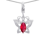 Original Star K™ Butterfly Pendant Made with Created Ruby