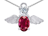 Original Star K™ Angel Of Love Protection Pendant Made With Oval 8x6mm Created Ruby