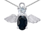 Original Star K™ Angel Of Love Protection Pendant Made With Oval 8x6mm Genuine Sapphire