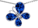 Original Star K™ Butterfly with Pear Shape Created Sapphire Pendant