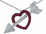 Original Star K™ Created Ruby Heart With Love Arrow Pendant