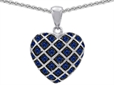 Original Star K™ Created Sapphire Puffed Heart Pendant
