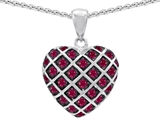 Original Star K™ Created Ruby Puffed Heart Pendant