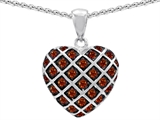 Original Star K™ Genuine Garnet Puffed Heart Pendant