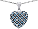 Original Star K™ Genuine Blue Topaz Puffed Heart Pendant
