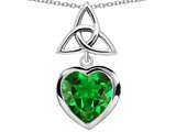 Celtic Love by Kelly Love Knot Pendant with Heart 9mm Simulated Emerald