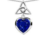 Celtic Love by Kelly Love Knot Pendant with Heart 9mm Created Sapphire
