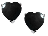 Original Star K™ 7mm Heart Shape Black Onyx Earrings Studs