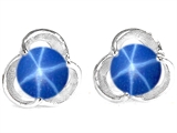 Original Star K™ Round 6mm Created Star Sapphire Flower Earring Studs