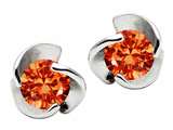 Original Star K™ Round 6mm Lab Simulated Mexican Fire Opal Flower Earring Studs