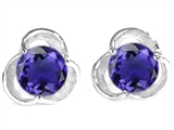 Original Star K™ Round 6mm Simulated Tanzanite Flower Earring Studs