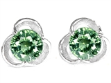 Original Star K™ Round 6mm Simulated Green Sapphire Flower Earring Studs