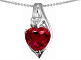 Original Star K™ Large 10mm Heart Shape Created Ruby Heart Pendant