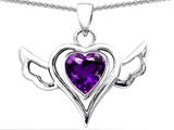 Original Star K™ Wings Of Love Pendant with Genuine Heart Amethyst